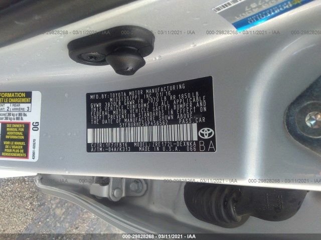 Photo 8 VIN: 5YFBURHE5GP456562 - TOYOTA COROLLA 