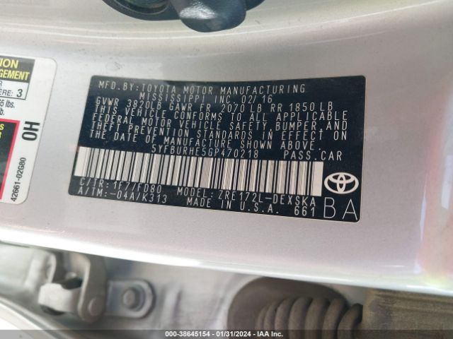 Photo 8 VIN: 5YFBURHE5GP470218 - TOYOTA COROLLA 