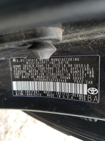 Photo 9 VIN: 5YFBURHE5GP482448 - TOYOTA COROLLA L 