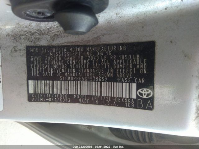 Photo 8 VIN: 5YFBURHE5GP539652 - TOYOTA COROLLA 