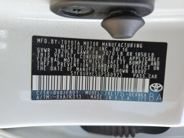 Photo 9 VIN: 5YFBURHE5GP560923 - TOYOTA COROLLA L 