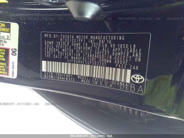 Photo 8 VIN: 5YFBURHE5GP563207 - TOYOTA COROLLA 