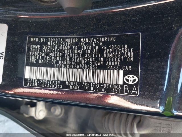 Photo 8 VIN: 5YFBURHE5HP605859 - TOYOTA COROLLA 