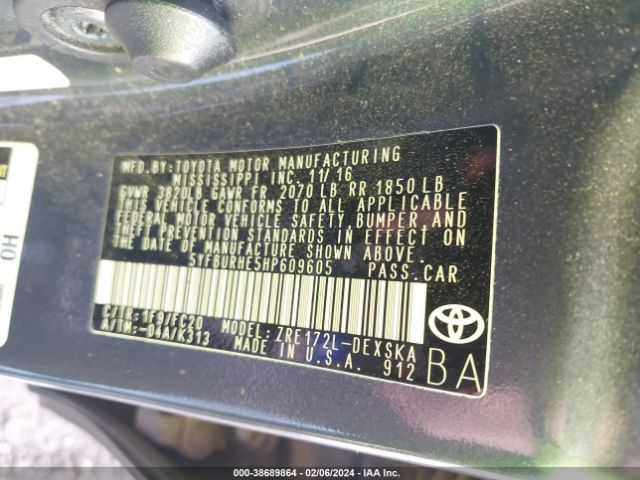 Photo 8 VIN: 5YFBURHE5HP609605 - TOYOTA COROLLA 