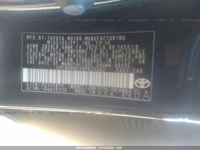 Photo 8 VIN: 5YFBURHE5HP625562 - TOYOTA COROLLA 