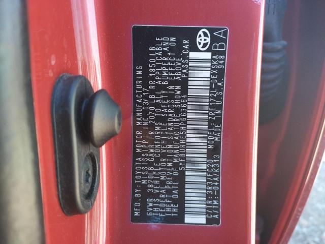 Photo 9 VIN: 5YFBURHE5HP663664 - TOYOTA COROLLA L 