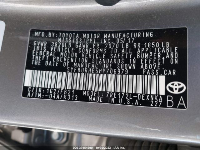 Photo 8 VIN: 5YFBURHE5HP706979 - TOYOTA COROLLA 