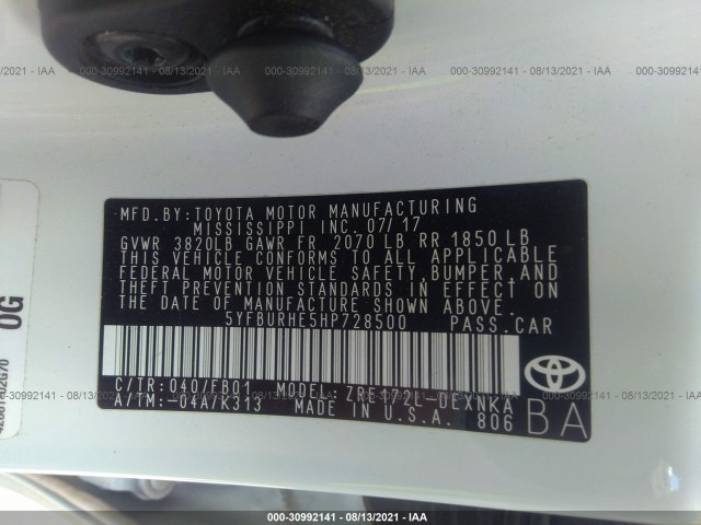 Photo 8 VIN: 5YFBURHE5HP728500 - TOYOTA COROLLA 