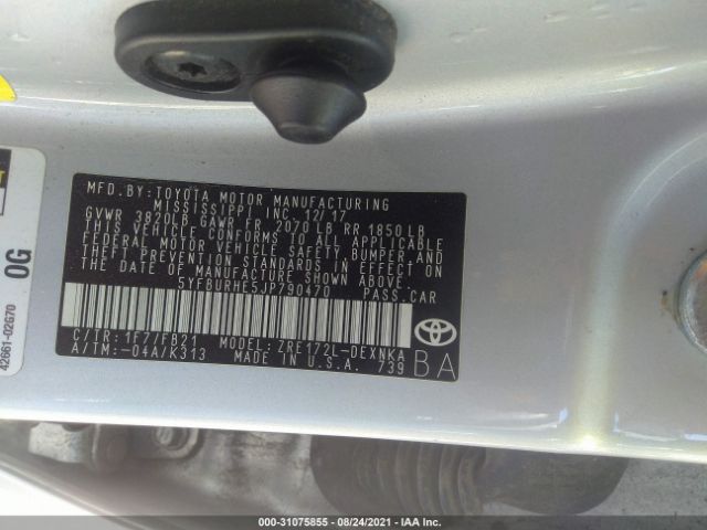 Photo 8 VIN: 5YFBURHE5JP790470 - TOYOTA COROLLA 