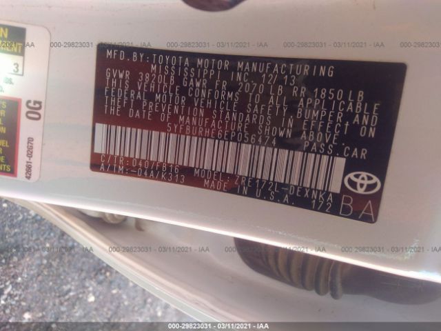 Photo 8 VIN: 5YFBURHE6EP056474 - TOYOTA COROLLA 