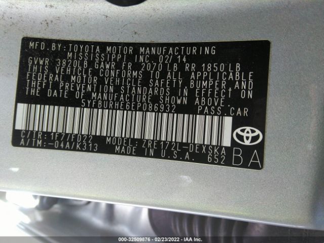 Photo 8 VIN: 5YFBURHE6EP086932 - TOYOTA COROLLA 