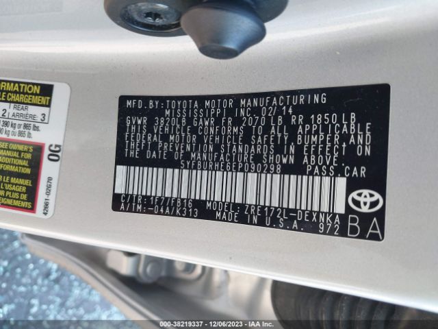 Photo 8 VIN: 5YFBURHE6EP090298 - TOYOTA COROLLA 