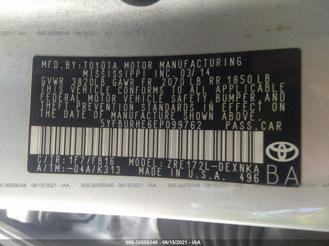 Photo 8 VIN: 5YFBURHE6EP099762 - TOYOTA COROLLA 