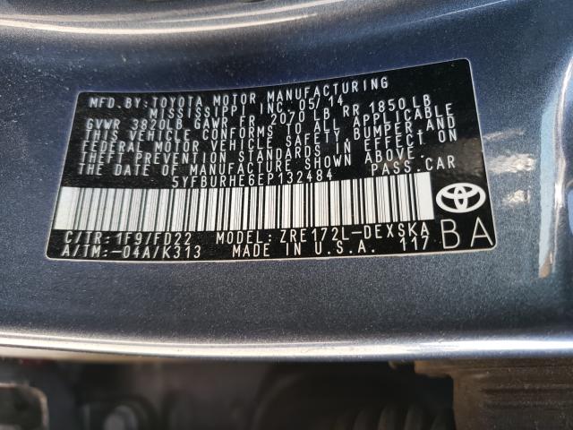 Photo 9 VIN: 5YFBURHE6EP132484 - TOYOTA COROLLA L 