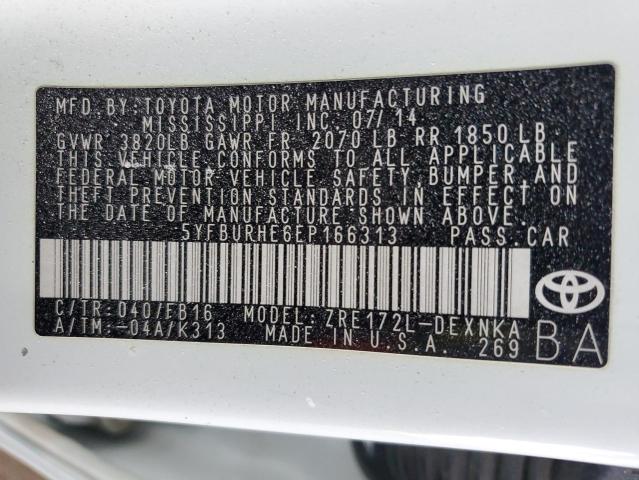 Photo 11 VIN: 5YFBURHE6EP166313 - TOYOTA COROLLA L 