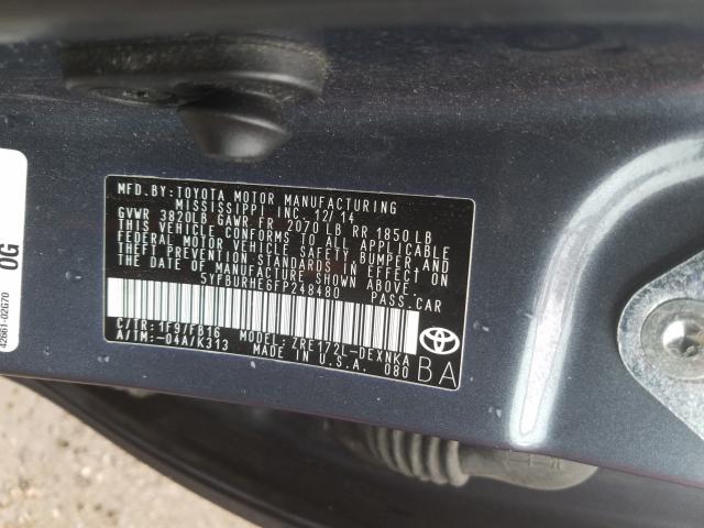 Photo 9 VIN: 5YFBURHE6FP248480 - TOYOTA COROLLA L 