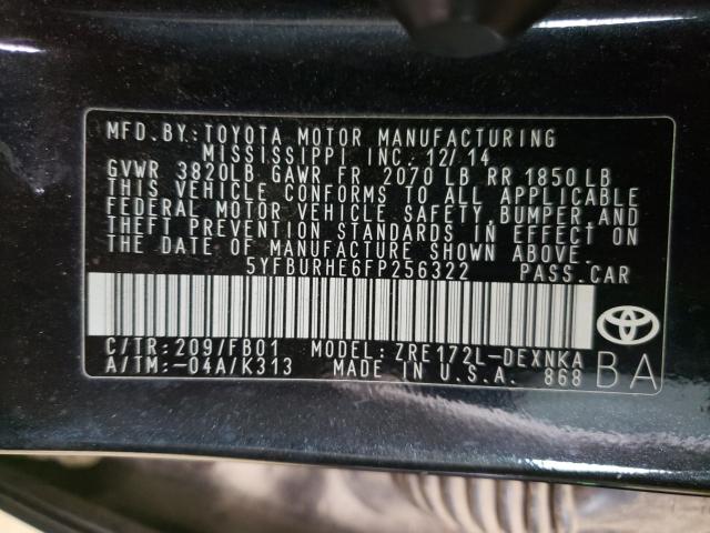 Photo 9 VIN: 5YFBURHE6FP256322 - TOYOTA COROLLA L 