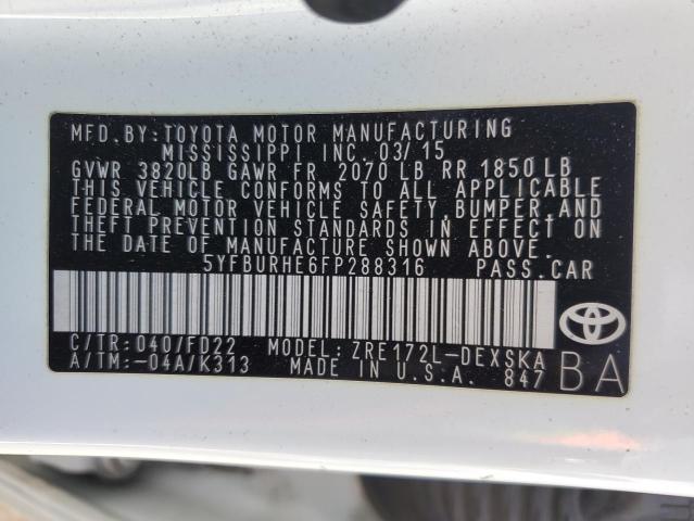 Photo 11 VIN: 5YFBURHE6FP288316 - TOYOTA COROLLA 