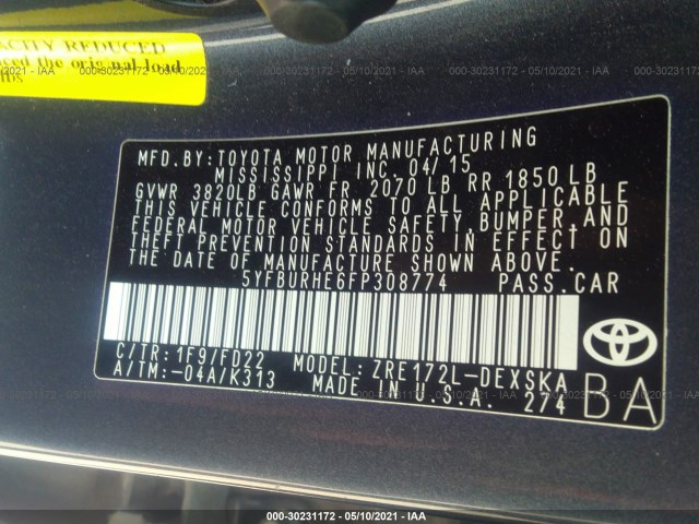 Photo 8 VIN: 5YFBURHE6FP308774 - TOYOTA COROLLA 