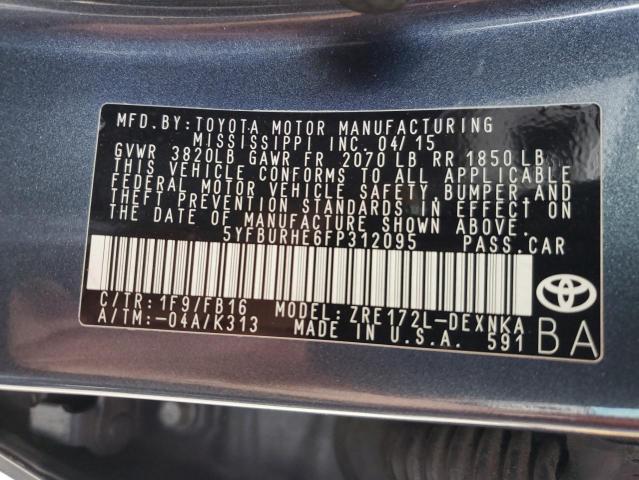 Photo 11 VIN: 5YFBURHE6FP312095 - TOYOTA COROLLA L 