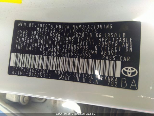 Photo 8 VIN: 5YFBURHE6FP328328 - TOYOTA COROLLA 