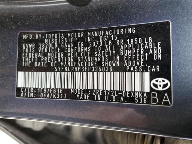 Photo 11 VIN: 5YFBURHE6FP335036 - TOYOTA COROLLA L 