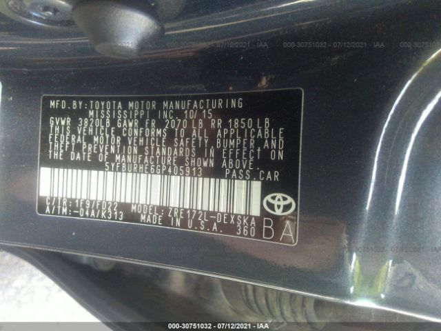 Photo 8 VIN: 5YFBURHE6GP405913 - TOYOTA COROLLA 