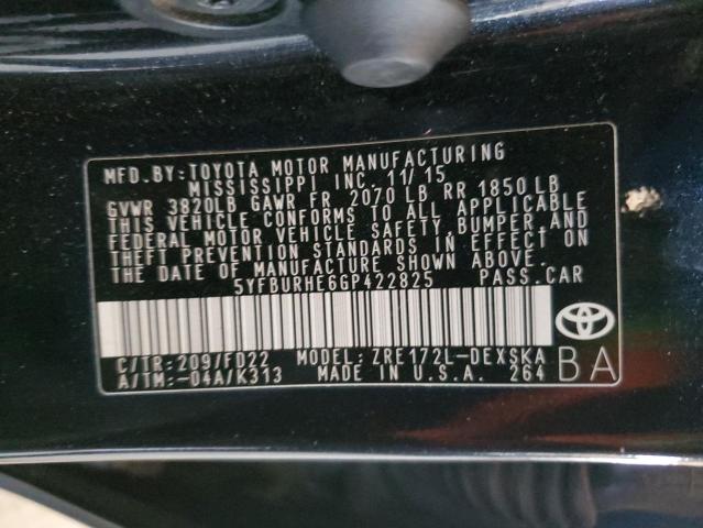 Photo 12 VIN: 5YFBURHE6GP422825 - TOYOTA COROLLA 