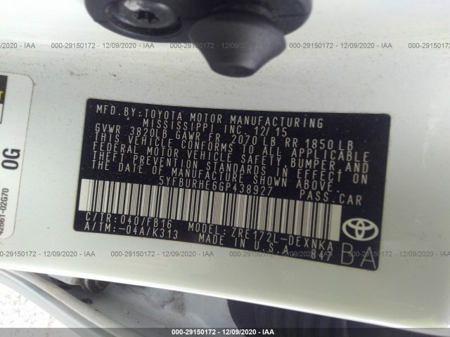 Photo 8 VIN: 5YFBURHE6GP438927 - TOYOTA COROLLA 