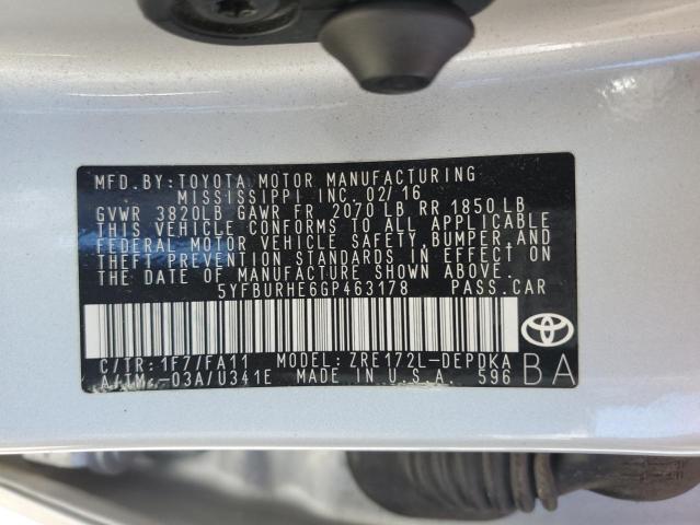 Photo 11 VIN: 5YFBURHE6GP463178 - TOYOTA COROLLA 