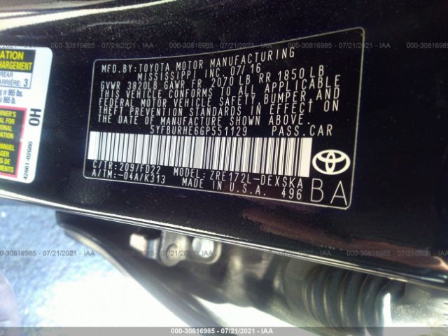 Photo 8 VIN: 5YFBURHE6GP551129 - TOYOTA COROLLA 