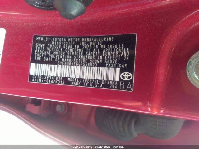 Photo 8 VIN: 5YFBURHE6GP558923 - TOYOTA COROLLA 