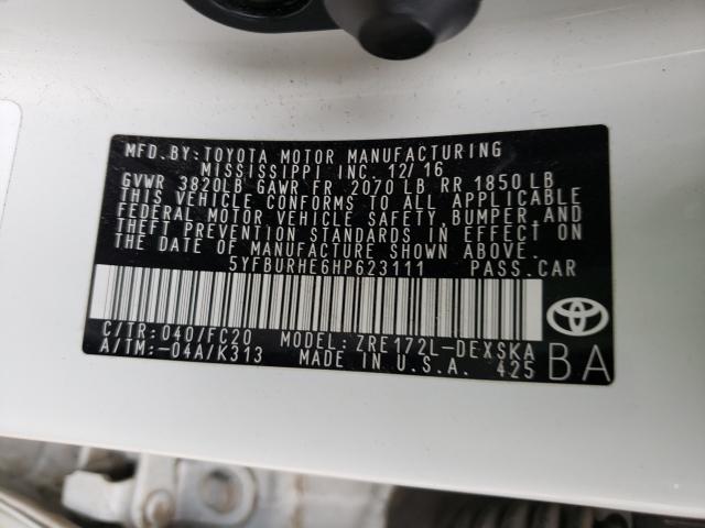 Photo 9 VIN: 5YFBURHE6HP623111 - TOYOTA COROLLA L 