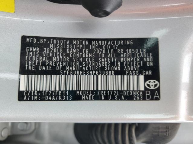 Photo 12 VIN: 5YFBURHE6HP639888 - TOYOTA COROLLA L 