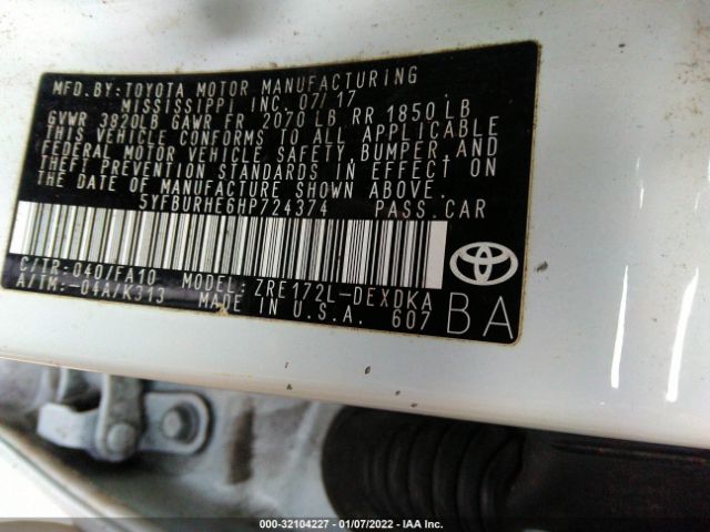 Photo 8 VIN: 5YFBURHE6HP724374 - TOYOTA COROLLA 