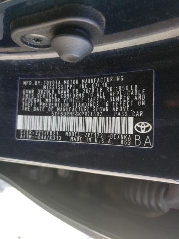 Photo 9 VIN: 5YFBURHE6KP874587 - TOYOTA COROLLA L 