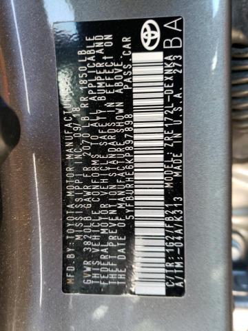 Photo 11 VIN: 5YFBURHE6KP897898 - TOYOTA COROLLA L 