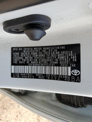 Photo 12 VIN: 5YFBURHE6KP933282 - TOYOTA COROLLA L 