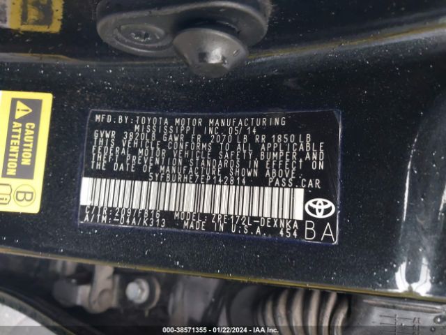 Photo 8 VIN: 5YFBURHE7EP142814 - TOYOTA COROLLA 