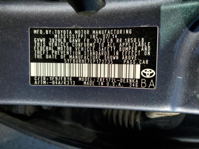 Photo 11 VIN: 5YFBURHE7EP172735 - TOYOTA COROLLA L 