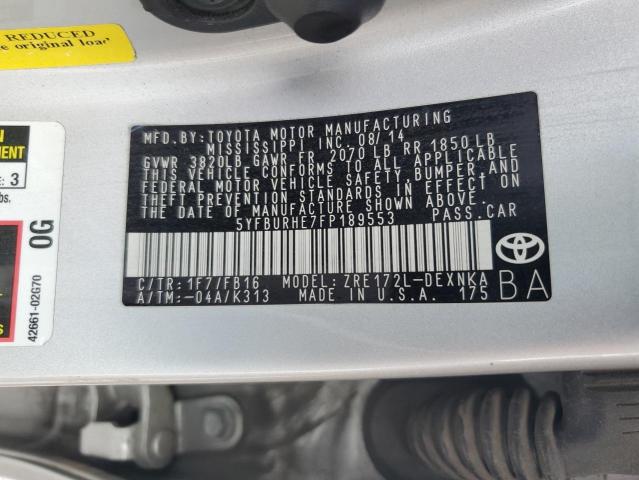 Photo 11 VIN: 5YFBURHE7FP189553 - TOYOTA COROLLA L 