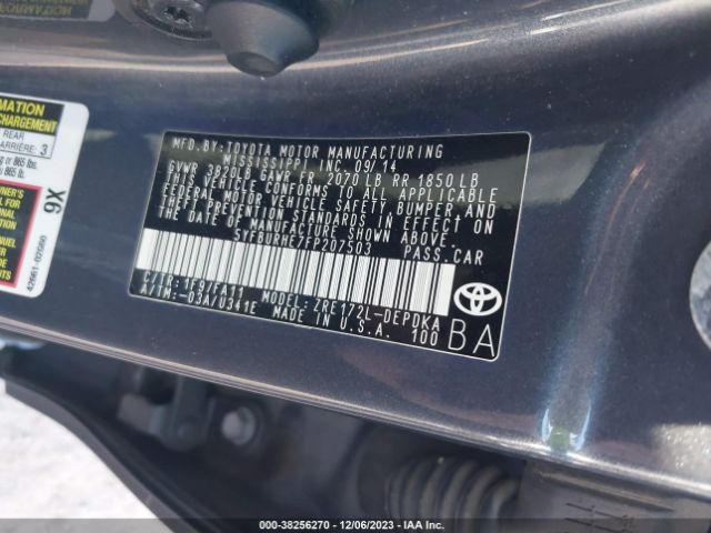 Photo 8 VIN: 5YFBURHE7FP207503 - TOYOTA COROLLA 