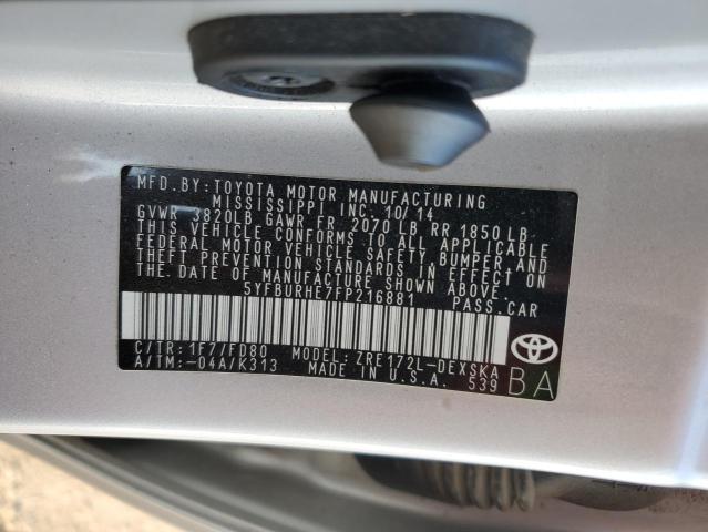 Photo 11 VIN: 5YFBURHE7FP216881 - TOYOTA COROLLA L 