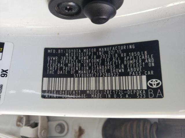 Photo 9 VIN: 5YFBURHE7FP280922 - TOYOTA COROLLA L 