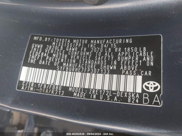 Photo 8 VIN: 5YFBURHE7FP307133 - TOYOTA COROLLA 