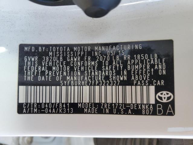 Photo 9 VIN: 5YFBURHE7FP322327 - TOYOTA COROLLA L 