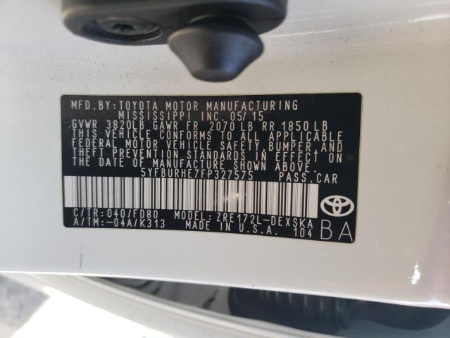 Photo 12 VIN: 5YFBURHE7FP327575 - TOYOTA COROLLA L 