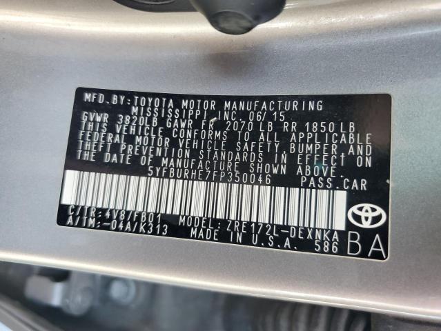 Photo 12 VIN: 5YFBURHE7FP350046 - TOYOTA COROLLA L 