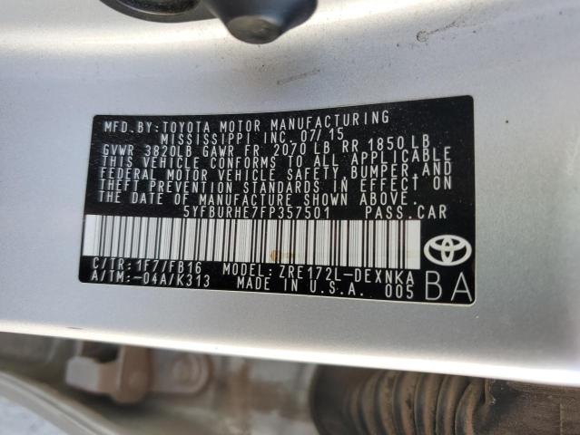 Photo 11 VIN: 5YFBURHE7FP357501 - TOYOTA COROLLA 