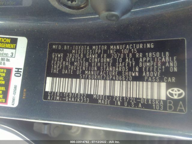 Photo 8 VIN: 5YFBURHE7GP406620 - TOYOTA COROLLA 